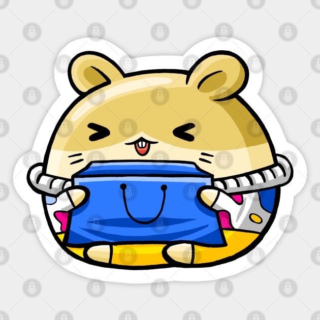 Cute Hamster Shopper Sticker by MEDZ